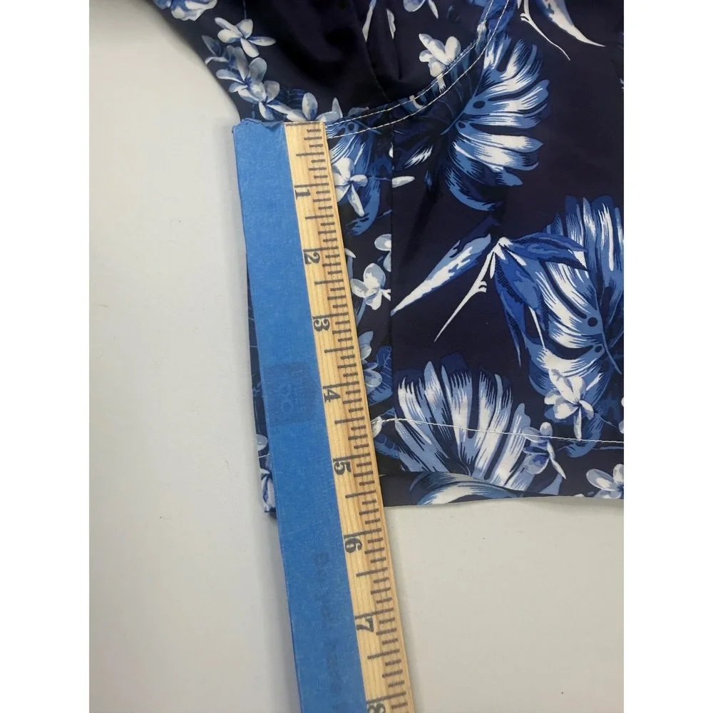 Polo Ralph Lauren Swim Trunks Mens Large Navy Blue Tropical Floral Drawstring‎